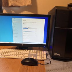 Lenovo PC, monitor, keyboard, mouse