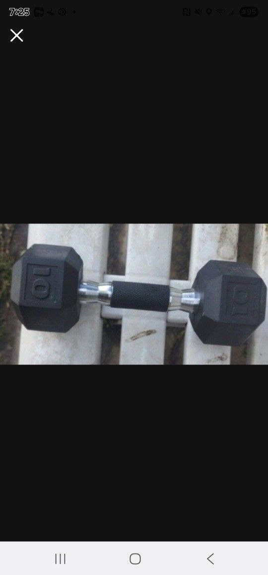 Coated Hex Dumbbell Weight, 10 Lbs.