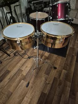 New, Timbales with Heavy-duty Stand 