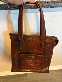 Vintage Fossil Leather Tote