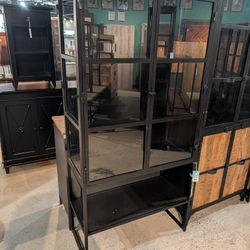 Handcrafted Iron And Glass Cabinet