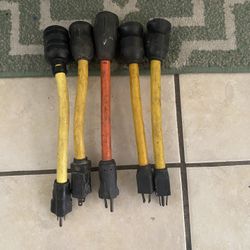 Twist-To-Lock Converter Adapter 15A Male to 20A Female - STW 600V - 12"