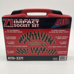 *NEW* ATD Tools (2271) 1/4" Drive SAE and Metric Impact Socket Set
