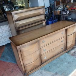 Mid-century Dresser And Chest Manufactured By United All Wood