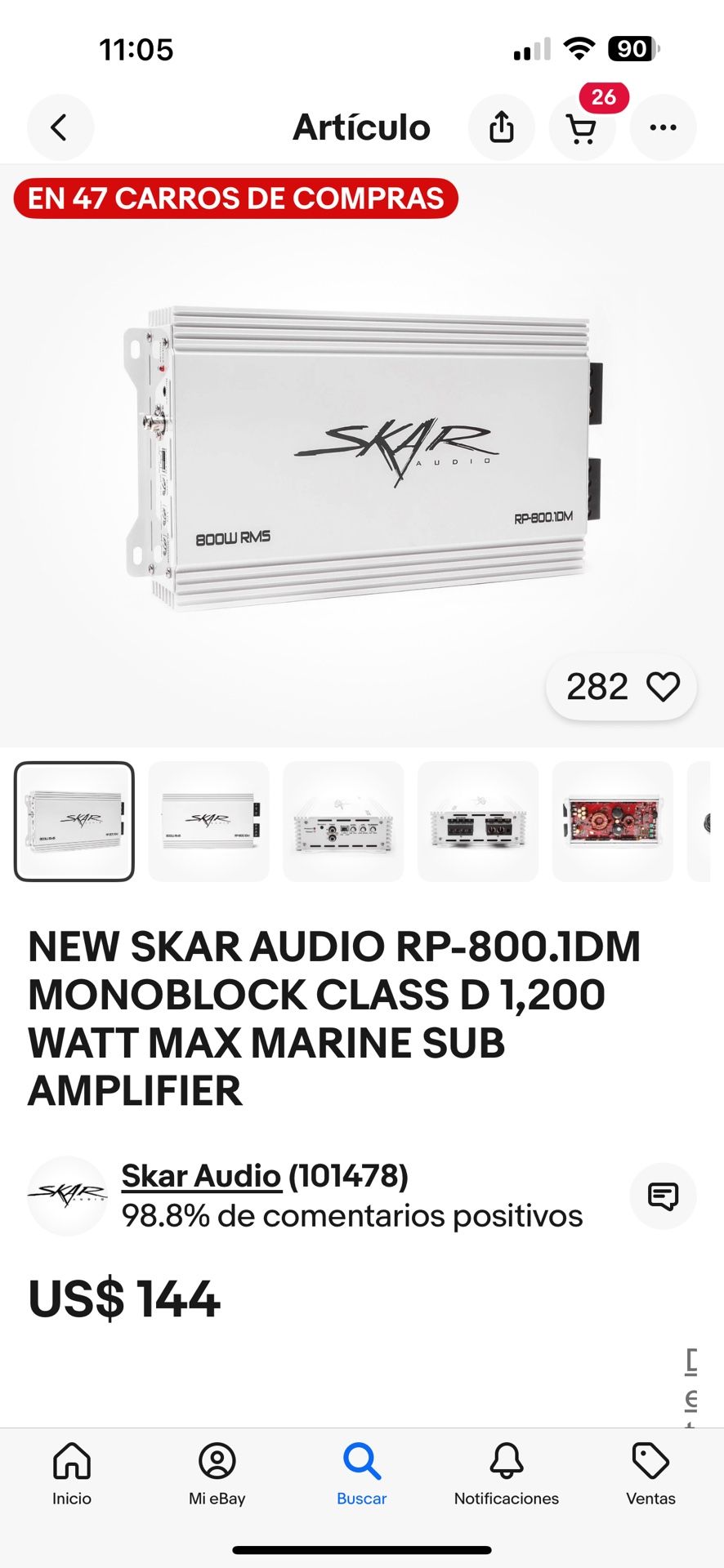 Amplificador Skar 800 Watts Rms