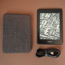 Amazon Kindle Paperwhite (10th gen, waterproof) with slim shell folding case