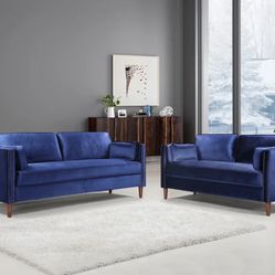 Brand New Blue Sofa And Loveseat (Wayfair)