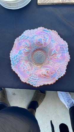 Vintage Fenton horse medallion plate