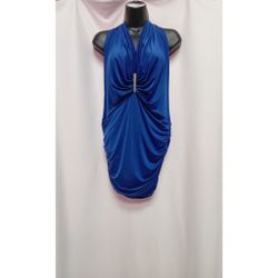 Royal Blue Halter Mini Dress 