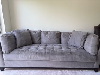 Modern Gray Velvet Sofa – Super Comfortable