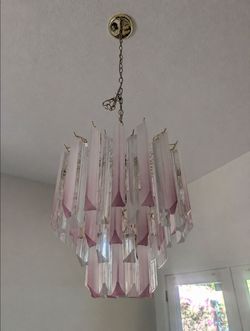 Pale blush pink chandelier