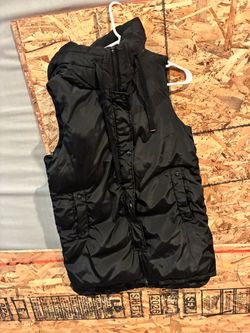 Black Puffer Vest with Zip Closure