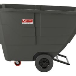 Suncast Commercial Tilt Truck Tote Cart, Light Duty, 0.5 Cu Yd, Black