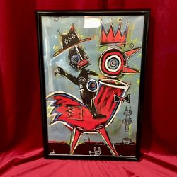 Framed Abstract Art Print, Graffiti Art, Neo-expressionism, Jean-Michel Basquiat