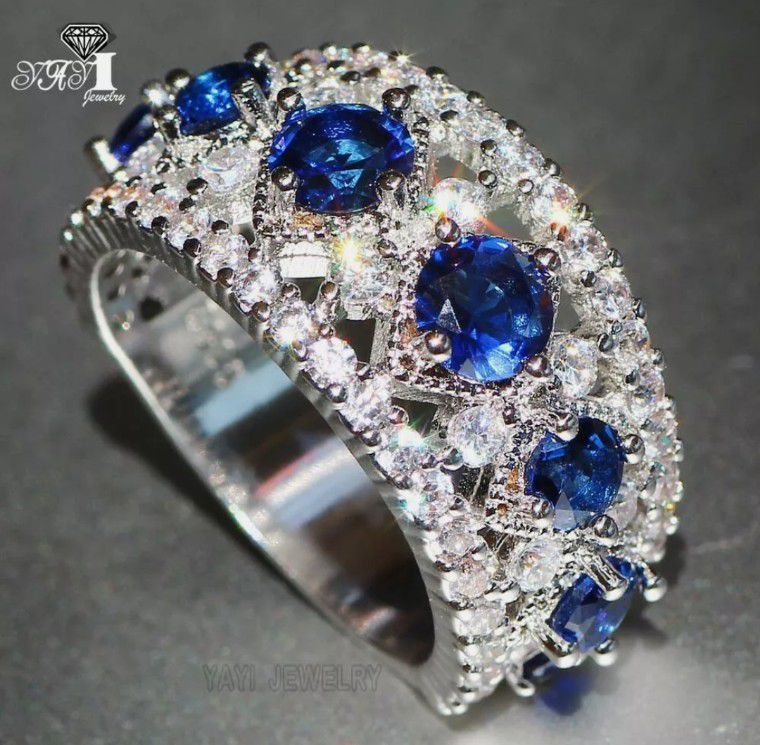 S925 Sapphire Ring Size 9