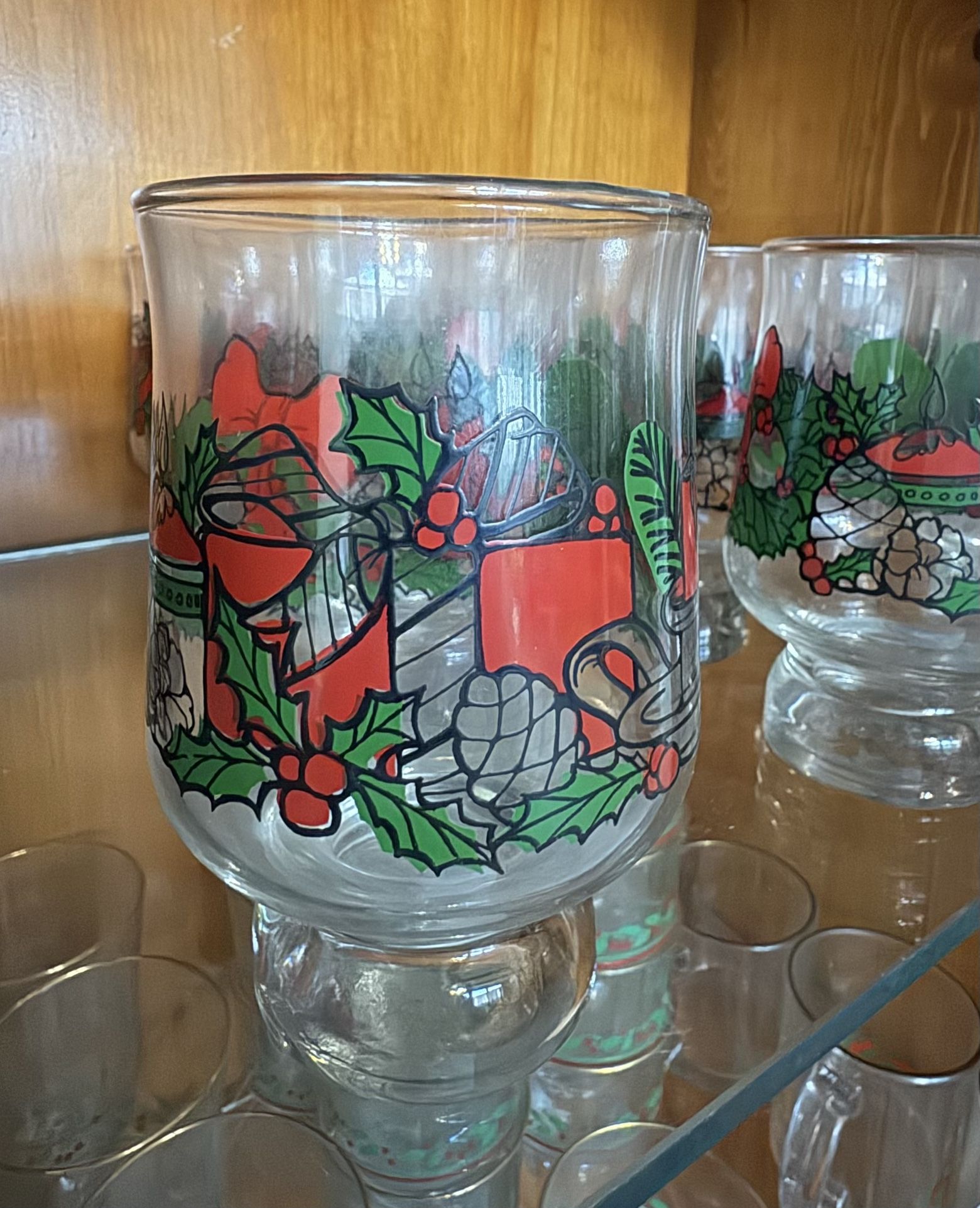 Vintage Jolly Christmas Drinking Glass Tumbler