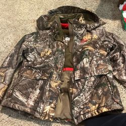 Camo Puffer Zip Up Jacket Hoodie 