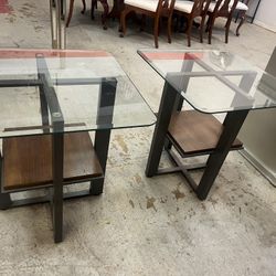 2 End Tables / Accent Tables / Tables / Glass Tables 
