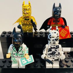 Cute And Quirky Batman In Cow And Leopard Custom Lego Minifigures 