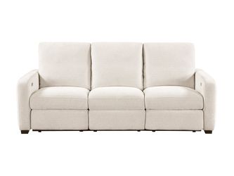 Vera Beige Power Double Reclining Sofa