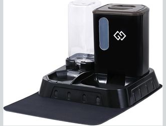 Cat Feeder And Automatic Water Dispenser For Dogs Cats 3 In 1 Spill Proof Feeding Station With Absorbent Mat Easy To Clean