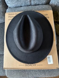 Fadachy Black Felt Fedora Hat