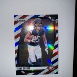 Rome Odunze Rookie Chicago Bears Prizm RED WHITE & BLUE raw