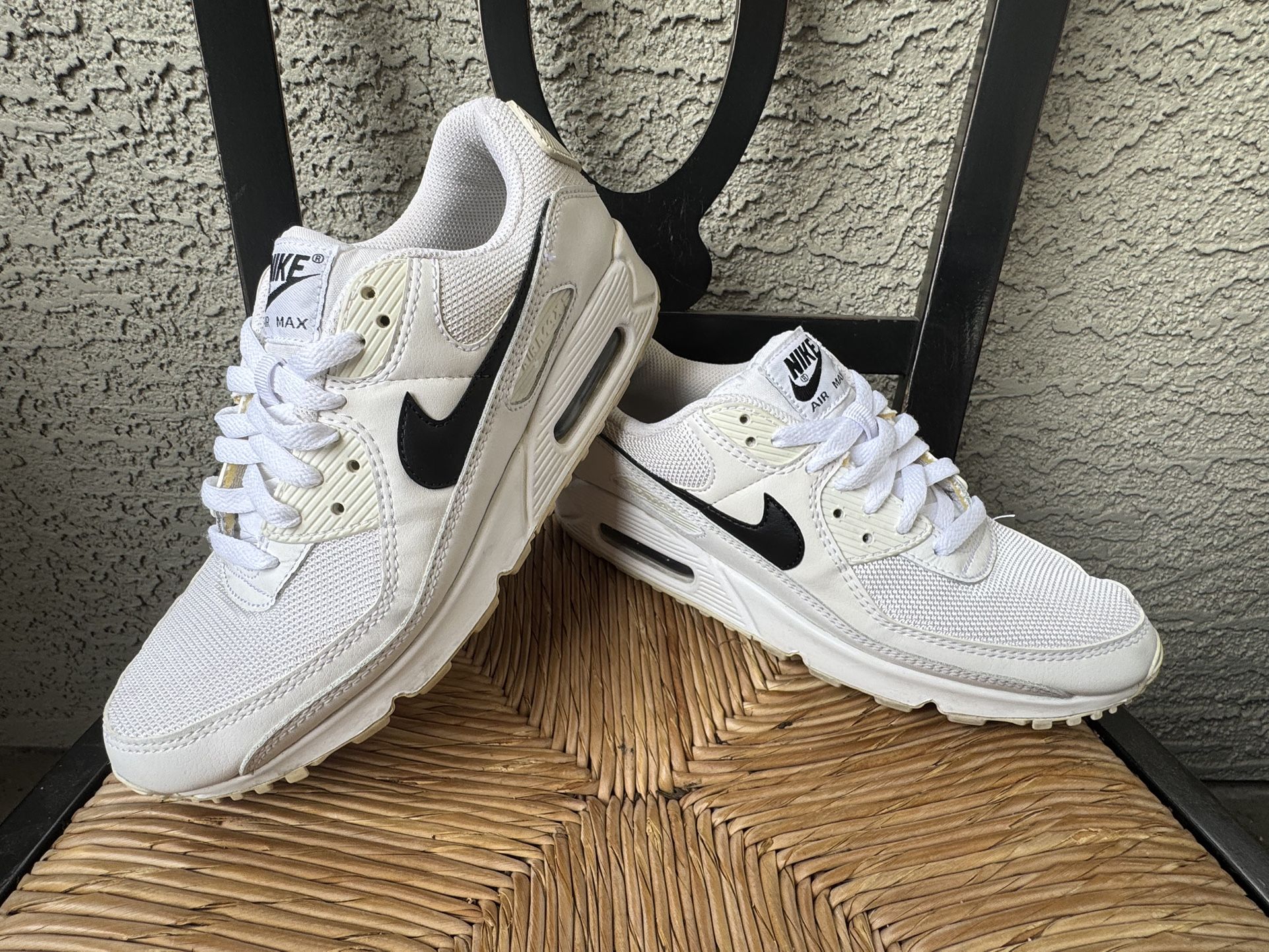 Nike Air Max 90 White Black AM90 CQ2560 101 Women's Shoe Size