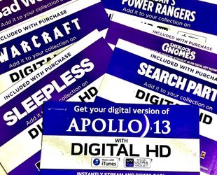 BLU-RAY DIGITAL CODES
