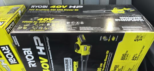 RYOBI 40V HP Brushless Whisper Series 800 CFM blower kit