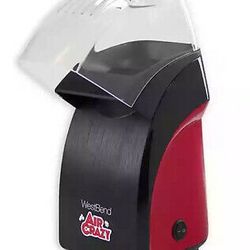 Hot Air Popcorn Maker West Bend Air Crazy 4 qt Machine Red, Black
