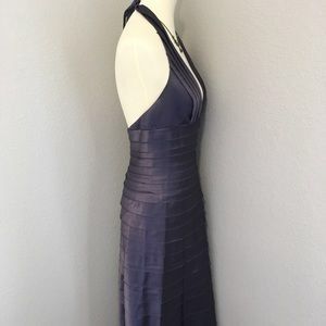 Like New BCBG Maxazria Size 2 Halter Formal Haute Gown/Dress Deep Purple/Gray Dewberry