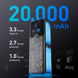 new 140W Power Bank, 20000mAh Laptop Portable Charger with Smart Digital Display and PD/QC3.0 Fast Charging, 3-Port Output for MacBook, Dell, iPhone 1