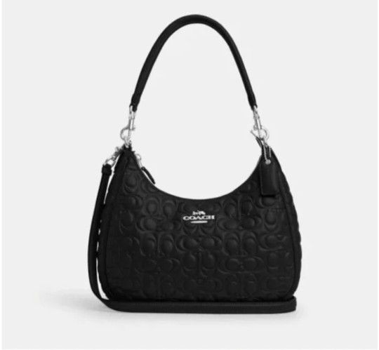 Coach signature leather Terri hobo bag Color (Black) NEW (CM055) Authentic coach $180 OR BEST OFFER