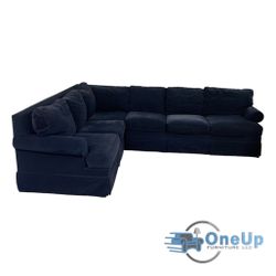 Ethan Allen Blue Sectional Couch Sofa *FREE DELIVERY**