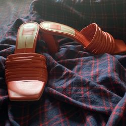Dolce Vita Orange Leather Heels Sz 8.5 Great Condition 