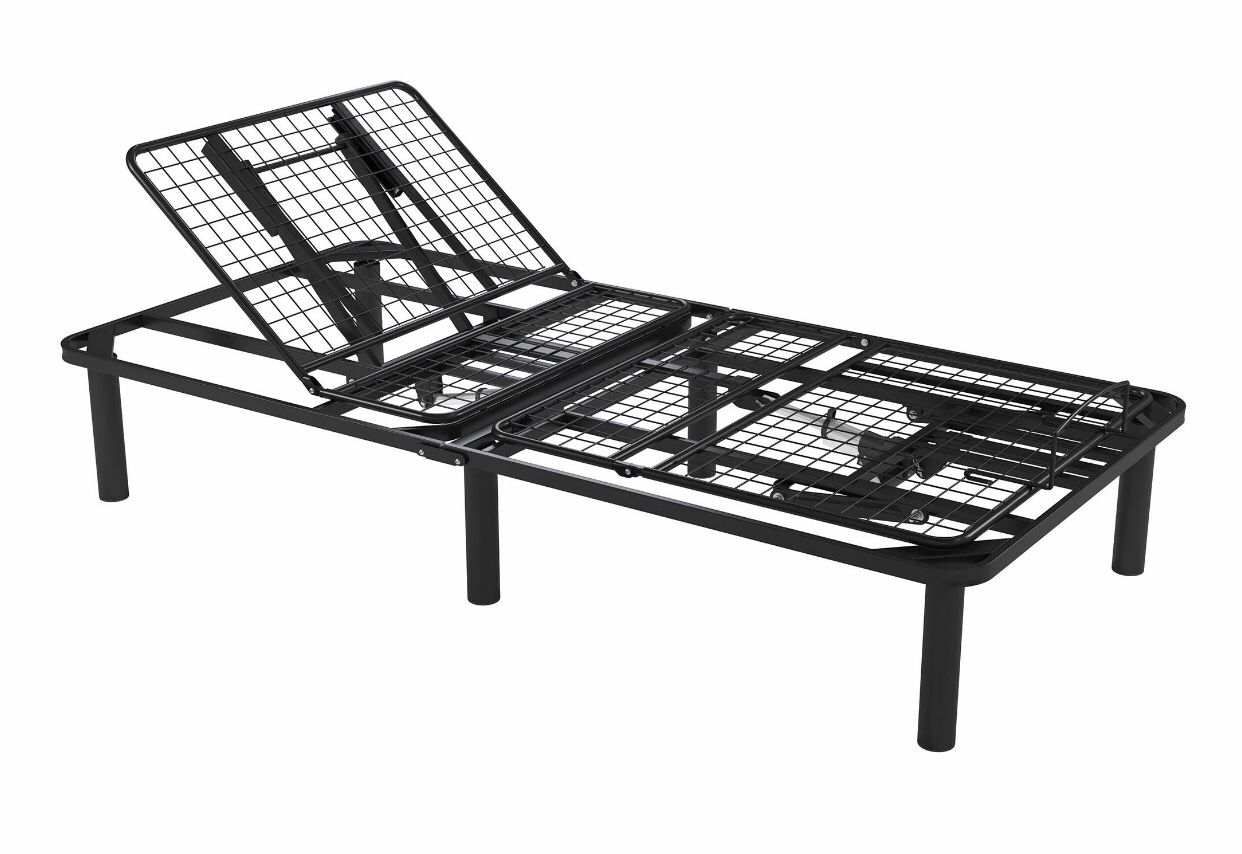 NEW Power Adjustable Metal Bed/Foundation, Black Metal, Twin XL for