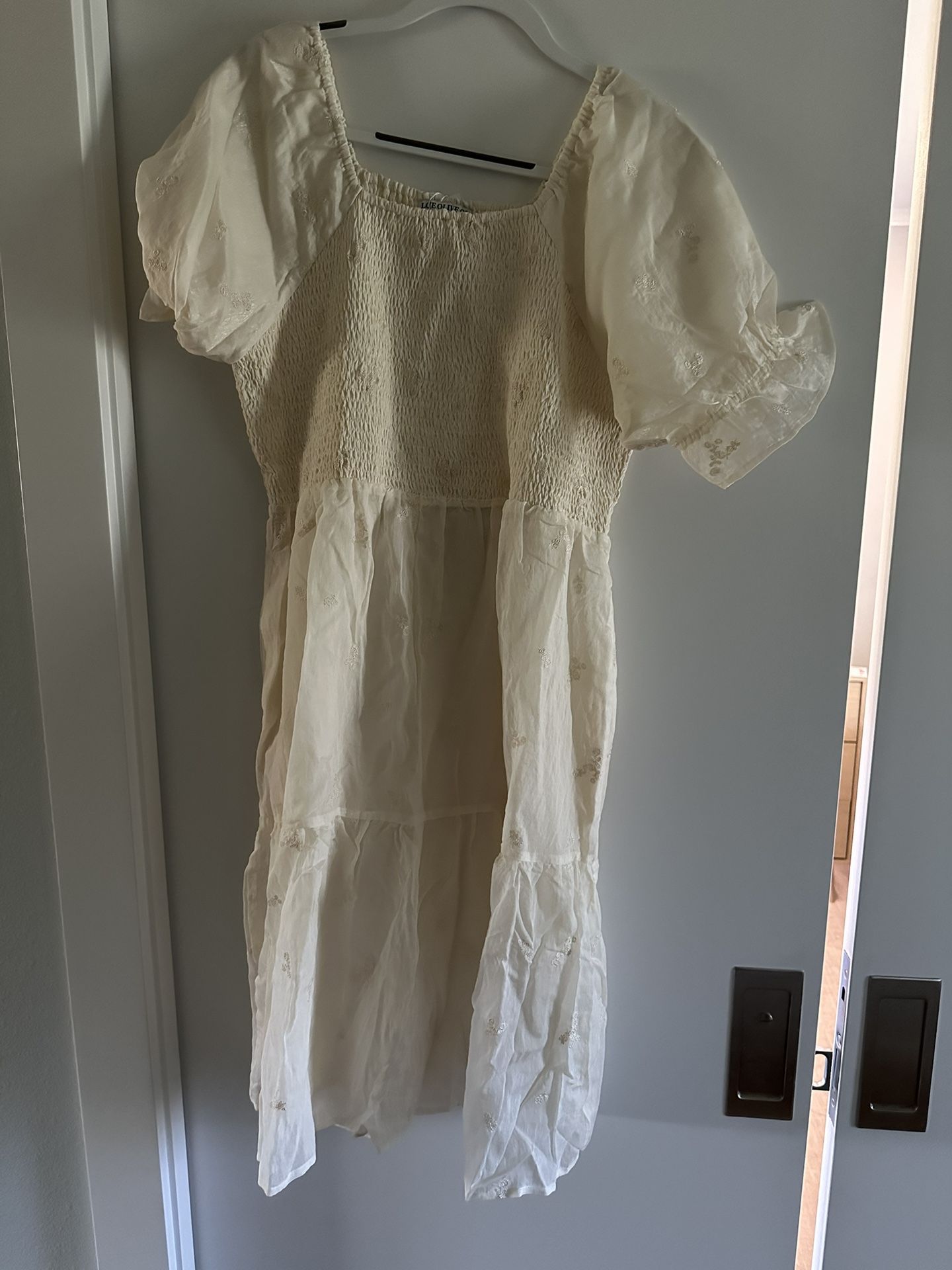White Boho Dress - XL
