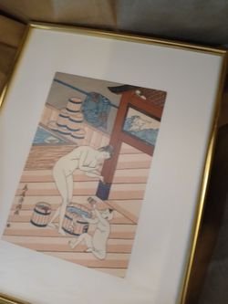 Women's bath house Kiyonaga Torii print