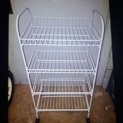 Rolling Wire Rack White