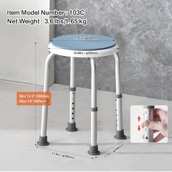360 Degree - Adults Swivel Shower Stool - Non Slippery Floor