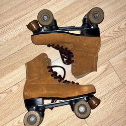 Tan Suede Roller Skates Size 10