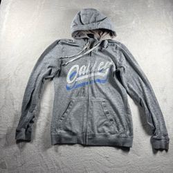 Y2K Oakley Women’s Size Small Gray Hoodie Sweatshirt Grunge Cyber Skate#3019