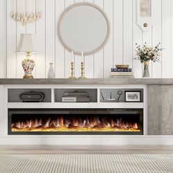 TV Stand with Electric Fireplace