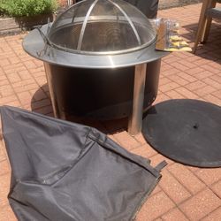 Smokeless Fire Pit with Skewers, Grill, and Stokers