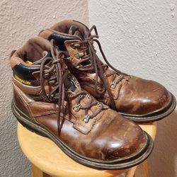 CAT Mens Leather Steel Toe Work Boots-10 