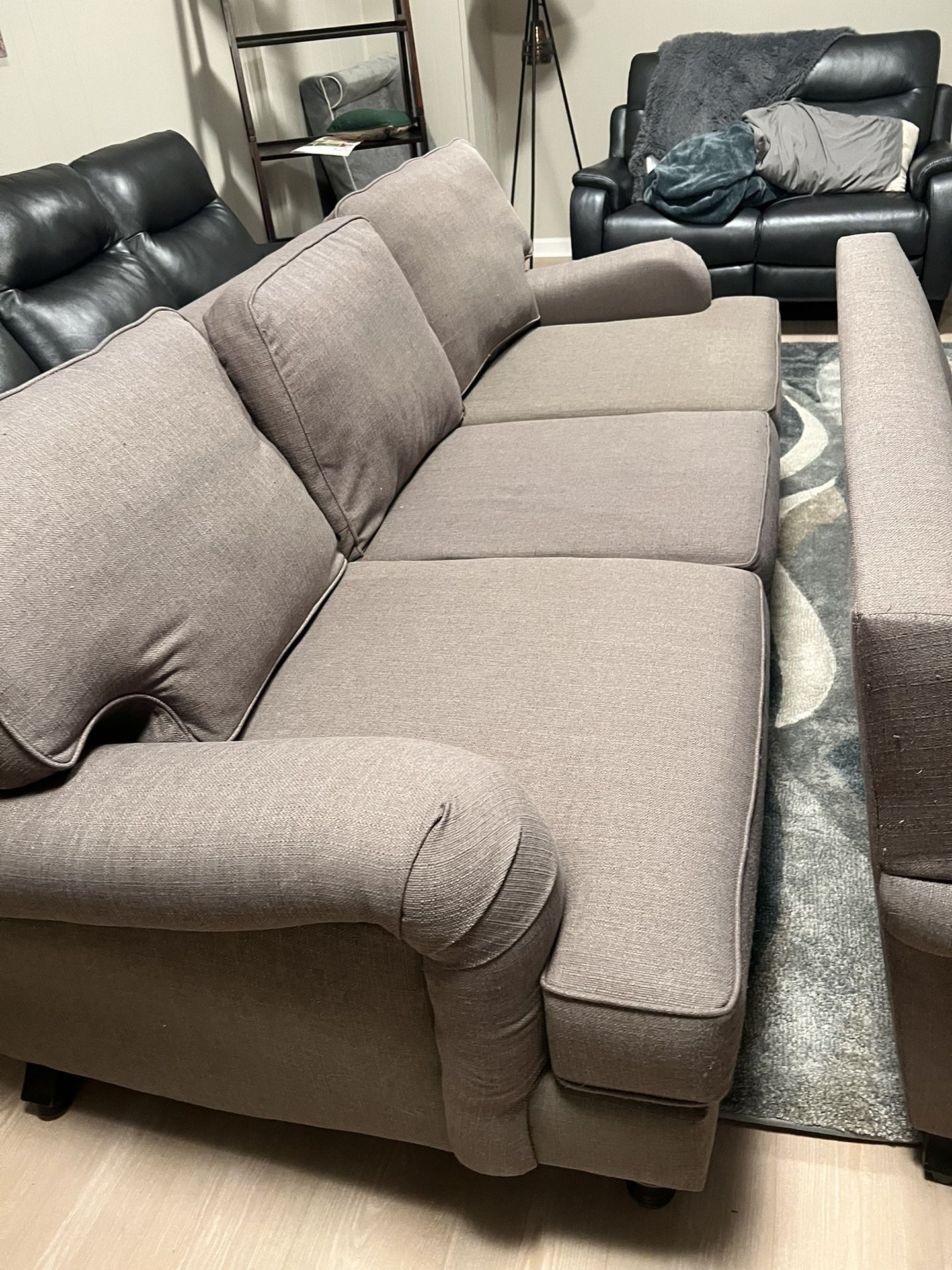 (DELIVERY AVAILABLE) Gray Couch  And Chair 