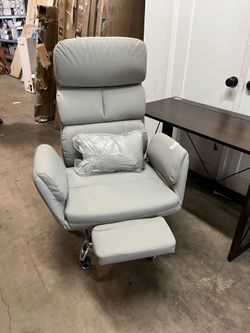 Big and Tall Office Chair Gray Leather