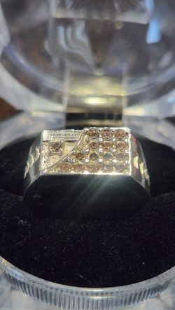 Mens Silver Diamond Ring