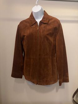 Brown Suede Zip-Up Jacket